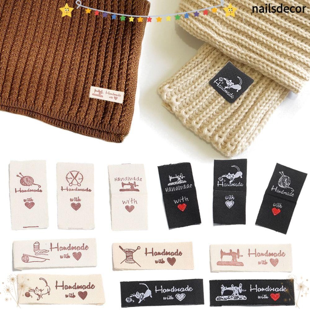 YUSENS 50PCS Clothes Labels Heart Shape Woven Supplies Cartoon Cat ...