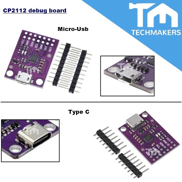 CP2112 Debug Board USB to Serial Adapter Micro-Usb /Type C USB2.0 I2C Communication Module 2.0 Micro USB 2112