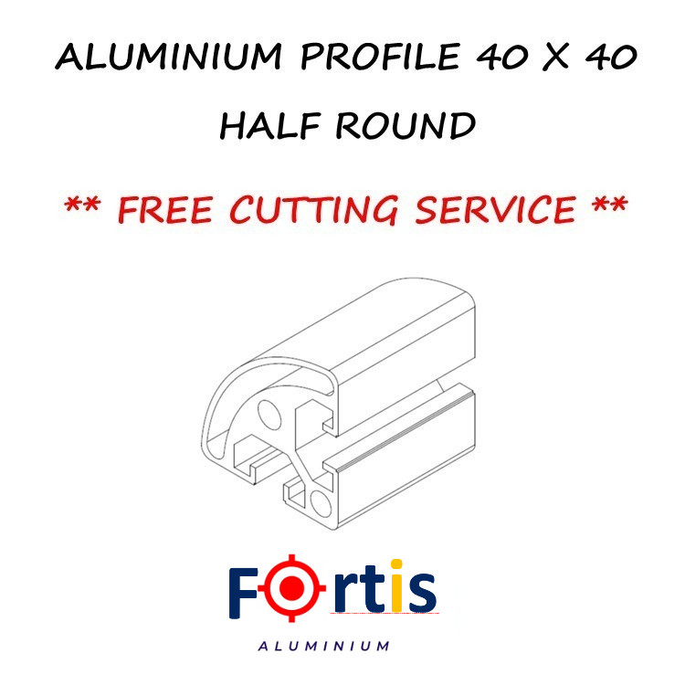 [ 40 X 40 HALF ROUND ] ALUMINIUM PROFILE [ CUSTOMIZE LENGTH ] | Shopee ...