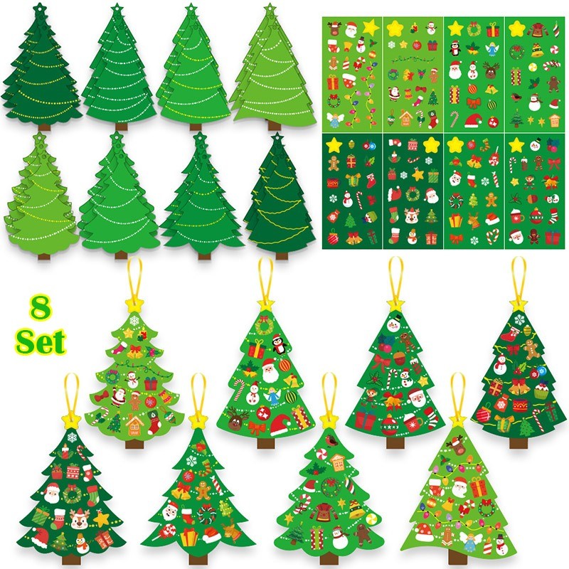 Kids Cartoon Christmas Sticker Ornament Christmas DIY Card Sticker ...