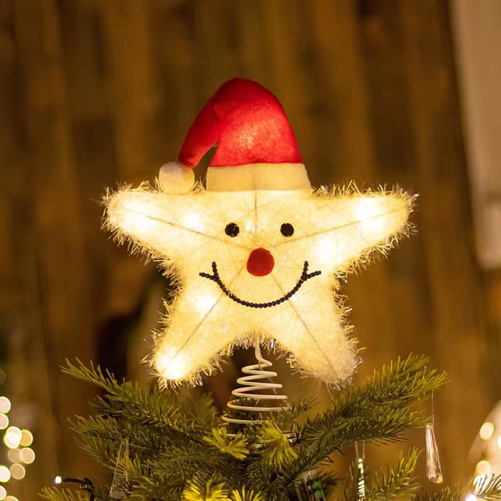 LED Christmas Tree Star Light Topper Battery Operated Treetop ...