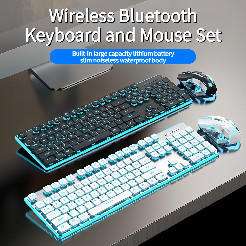 X7S Wireless Bluetooth Keyboard and Mouse Set Mechanical Feel Keyboard ...
