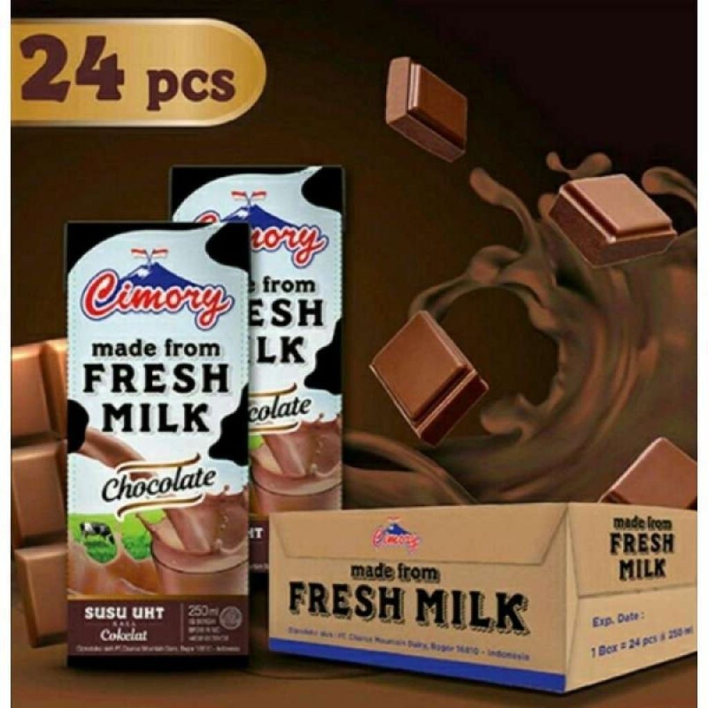 Cimory Chocolate Fresh Milk Susu uht kemasan kotak 250ml(Harga untuk ...