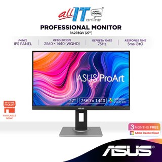 ASUS PA278QV 27" ProArt Display WQHD 75Hz Professional Monitor | IPS | 5ms(GTG) | Light Sync | Built-in Speakers