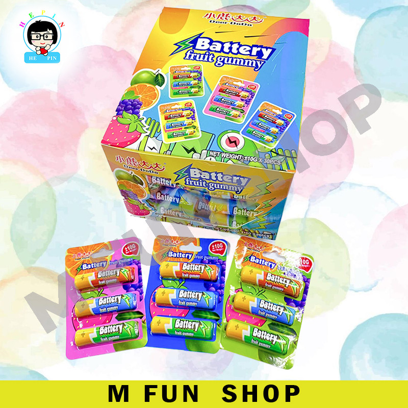 30 pcs Battery Fruit Gummy Candy | Fun Battery Shape | Mixed Fruit ...