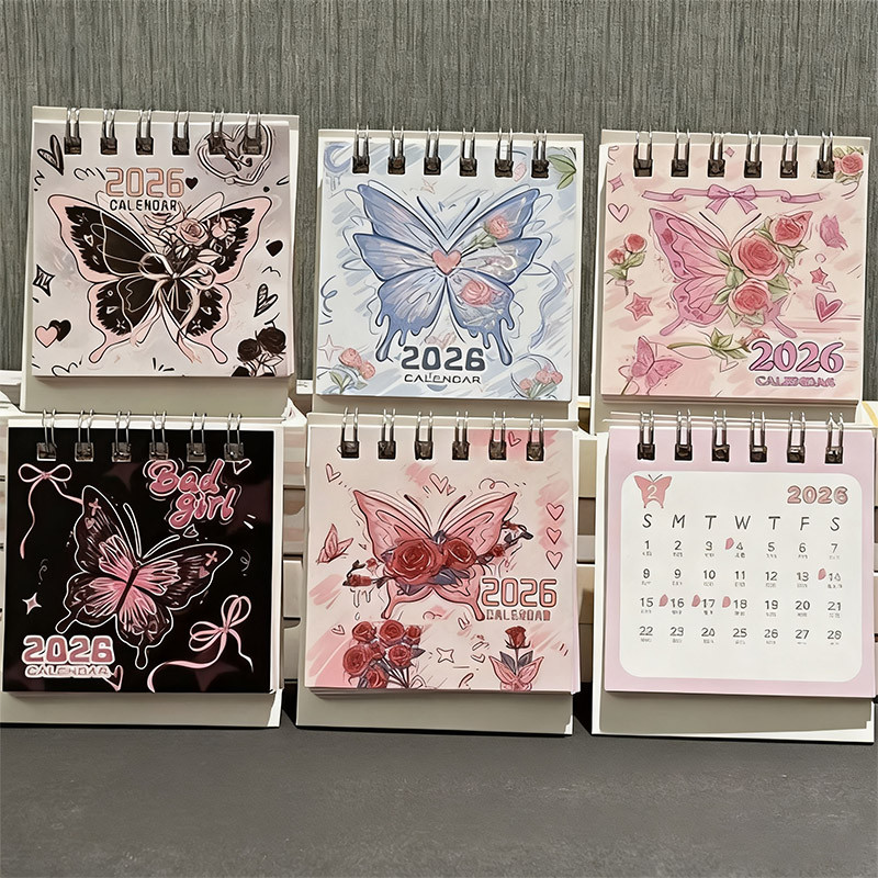 2027 Gradient Butterfly Mini Calendar Cute Desktop Decor for Students ...