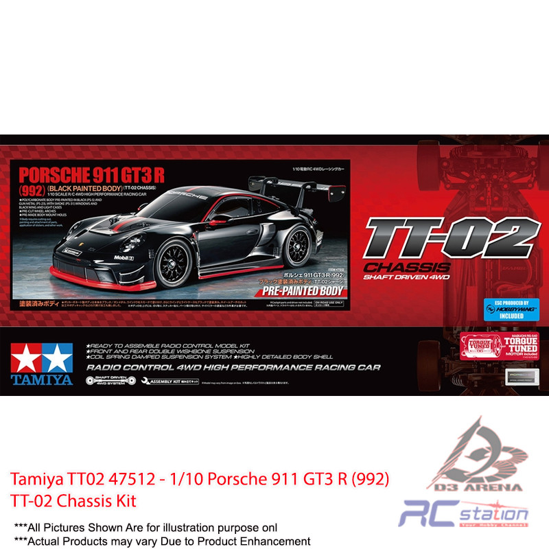 Tamiya TT02 #47512 - 1/10 Porsche 911 GT3 R (992) TT-02 Chassis Kit ...