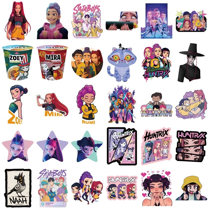 40Pcs/Set Huntrix Girl Group Sticker Kpop Saja Boys Stickers Demon ...