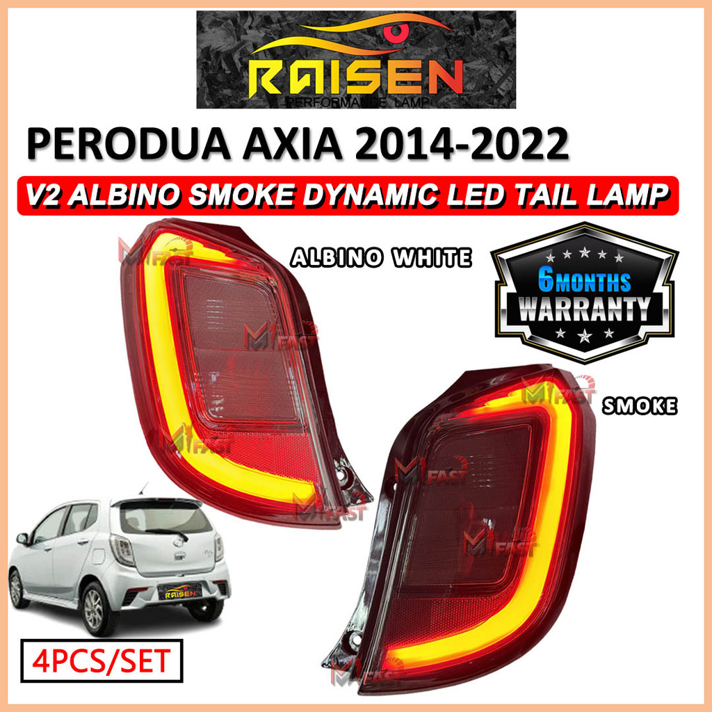 Perodua Axia 2014-2022 V2 Albino Smoke Dynamic Light Bar Tail Lamp ...