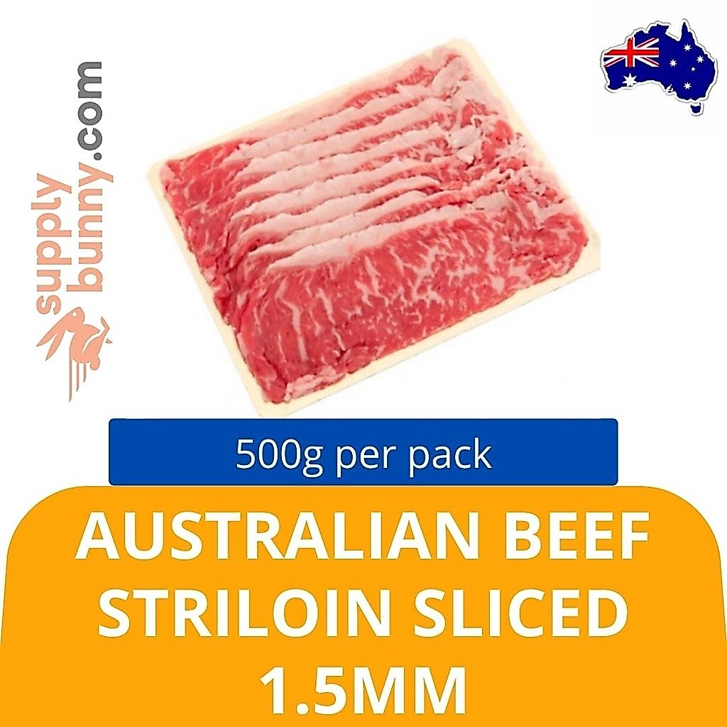 Frozen Australian Beef Striploin Sliced (Shabu Shabu) 1.5mm 500g/pack ...