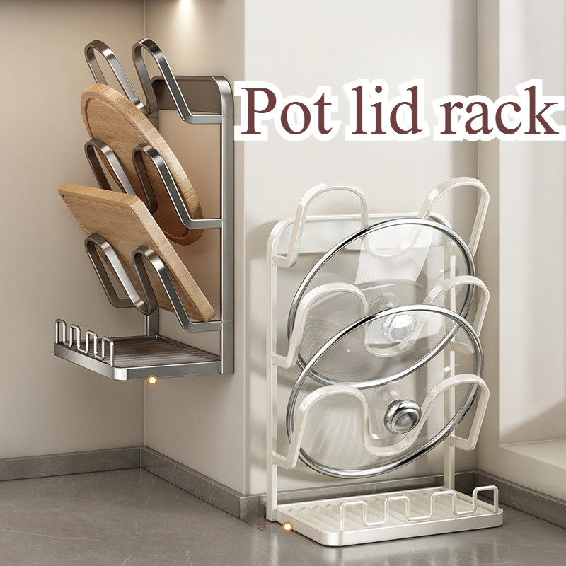 3-Tier Kitchen Countertop Pot Lid Rack,Wall Mounted Stainless Steel ...