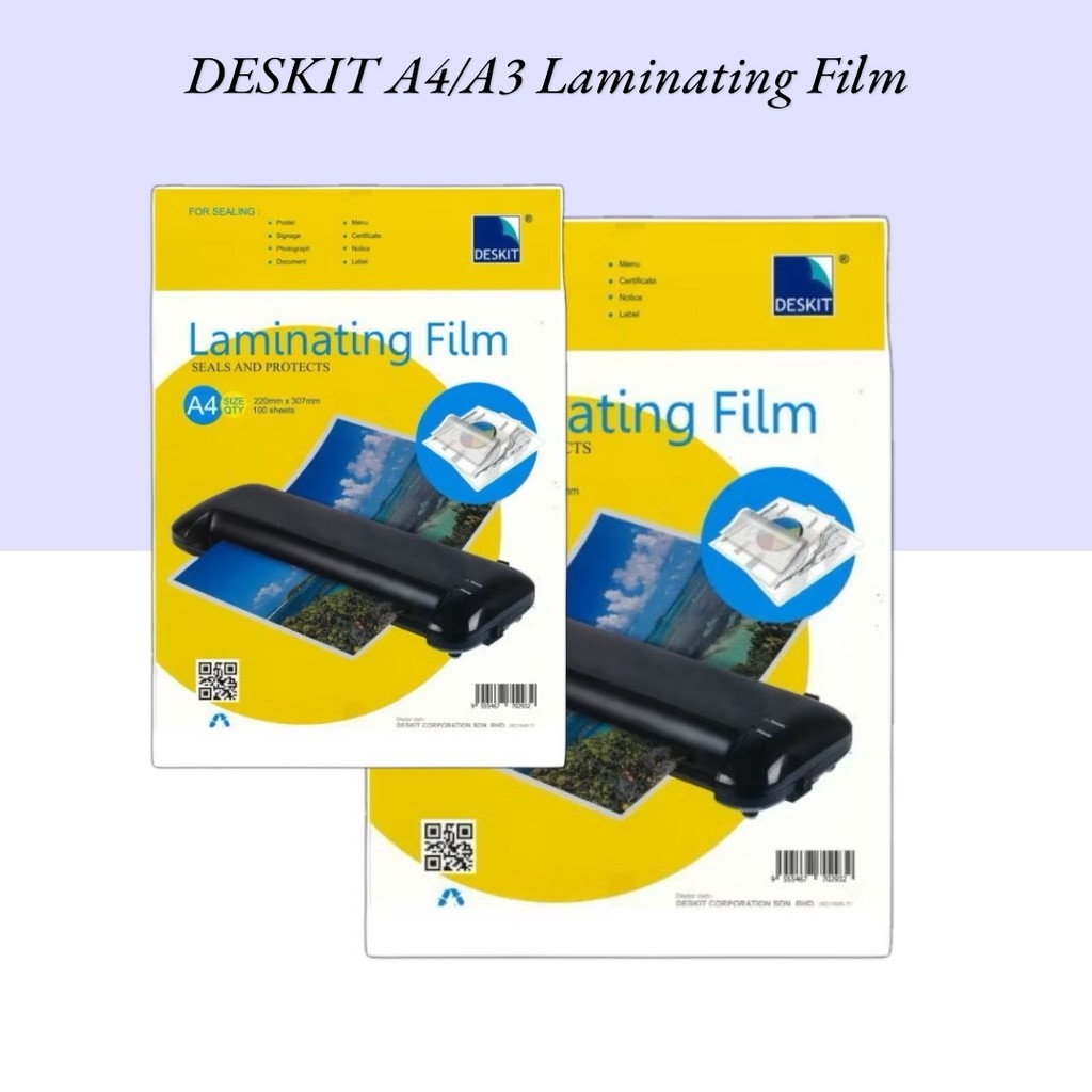 DESKIT A4 /A3 Laminating Film 100 sheets | Shopee Malaysia