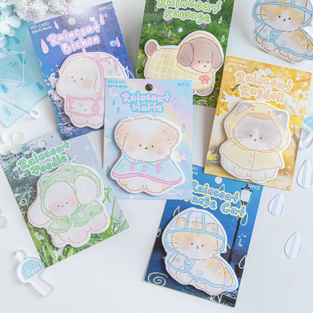 Cdaily|30 Sheets in Raincoat Cute Claw Set Sticky Notes Cute Cartoon ...