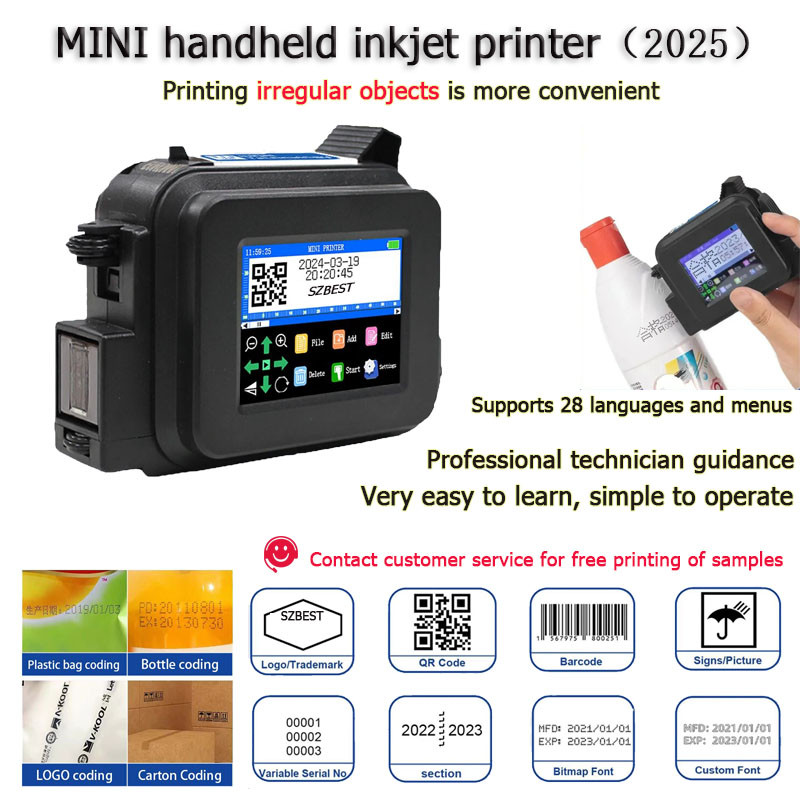 12.7mm Portable Mini Handheld Thermal Inkjet Printer Handy Text QR ...