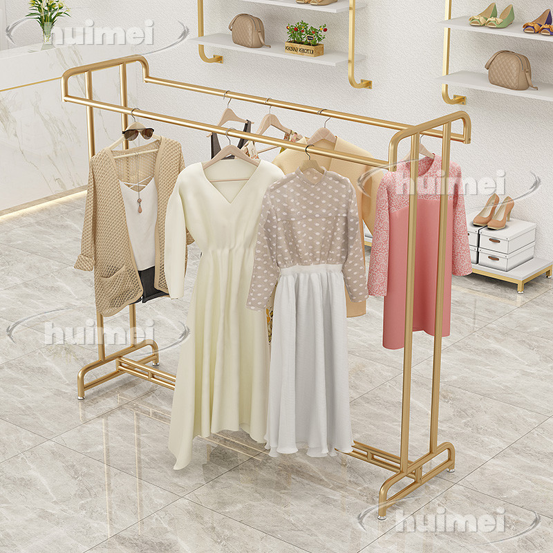 Clothing Store Display Rack Gold Display Rack Island Rack Floor ...