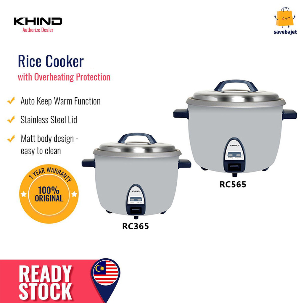 Khind Periuk Nasi Commercial Rice Cooker RC365 (3.6L) RC565 (5.6L ...