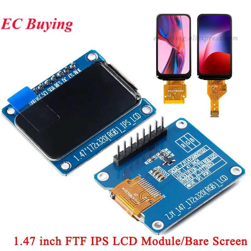 1.47-inch IPS Display 1.47-inch TFT LCD Module 172 * 320 SPI Interface ...