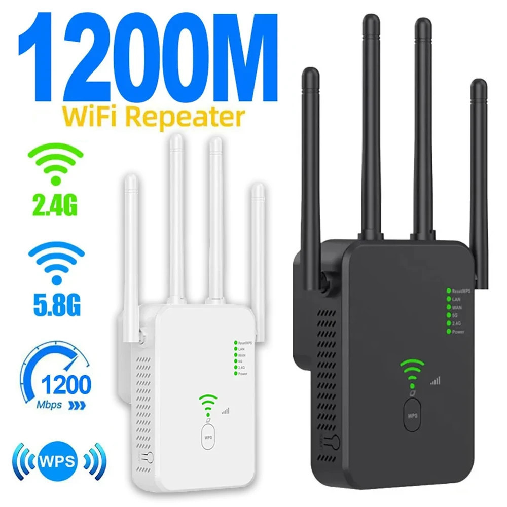 【Fast delivery】Wifi Extender Repeater Dual Frequency 2.4G/5G 1200M WPS ...