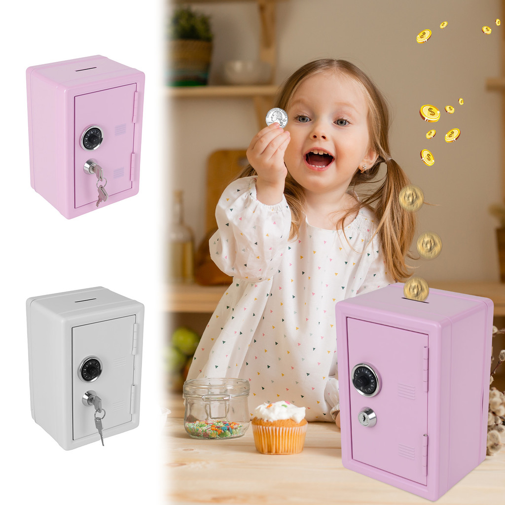 Small Safe with Lock Metal Lock Safe Box Mini Multipurpose Money Box ...