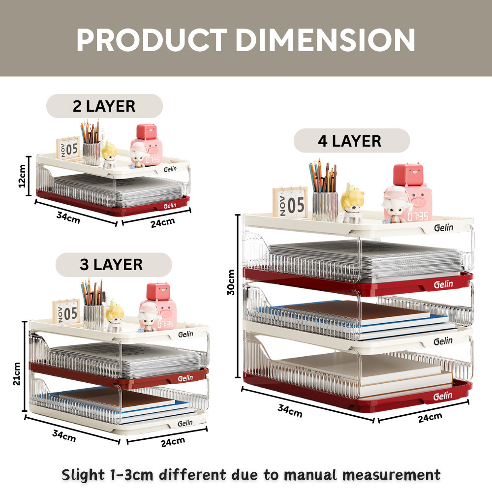 SAVE Multi-Layer Paper Tray Stackable File Organizer Document Storage ...
