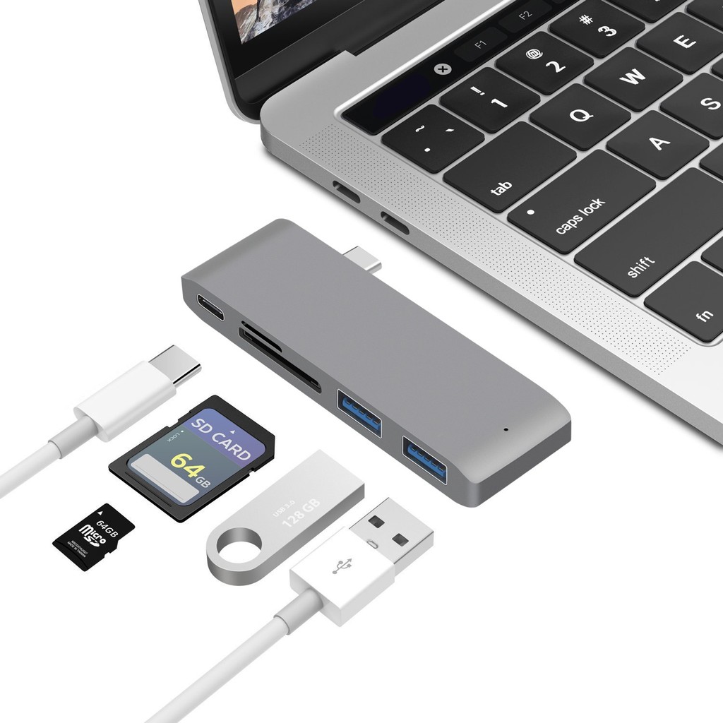 Stesen Dok 5-dalam-1 Jenis-C ke Hab USB 3.0 PD Pembaca Kad TF SD ...