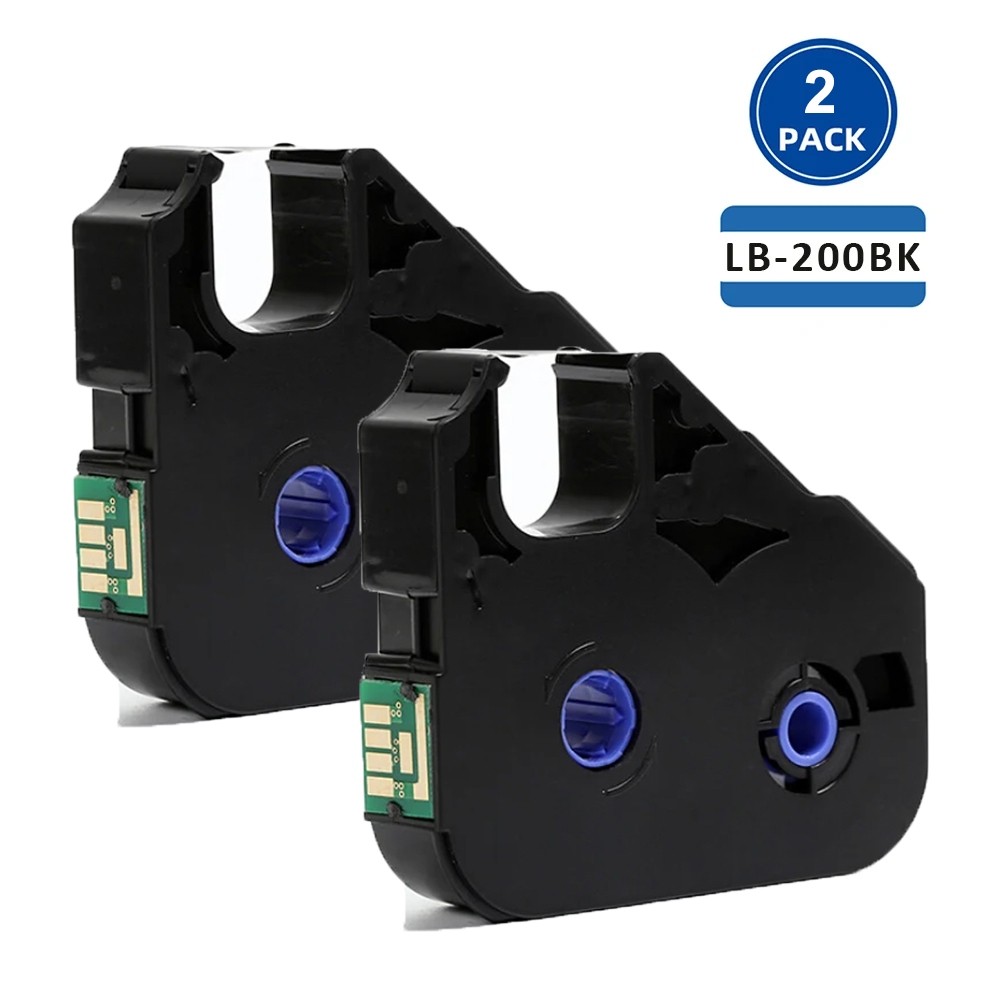 2PK MK-RS100B compatible LB-200BK Ink Ribbon label tape Cassette cable ...