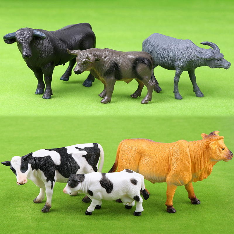 Simulation Cow Farm Ranch Animal Model Plastic Buffalo Cow Male Scene ...