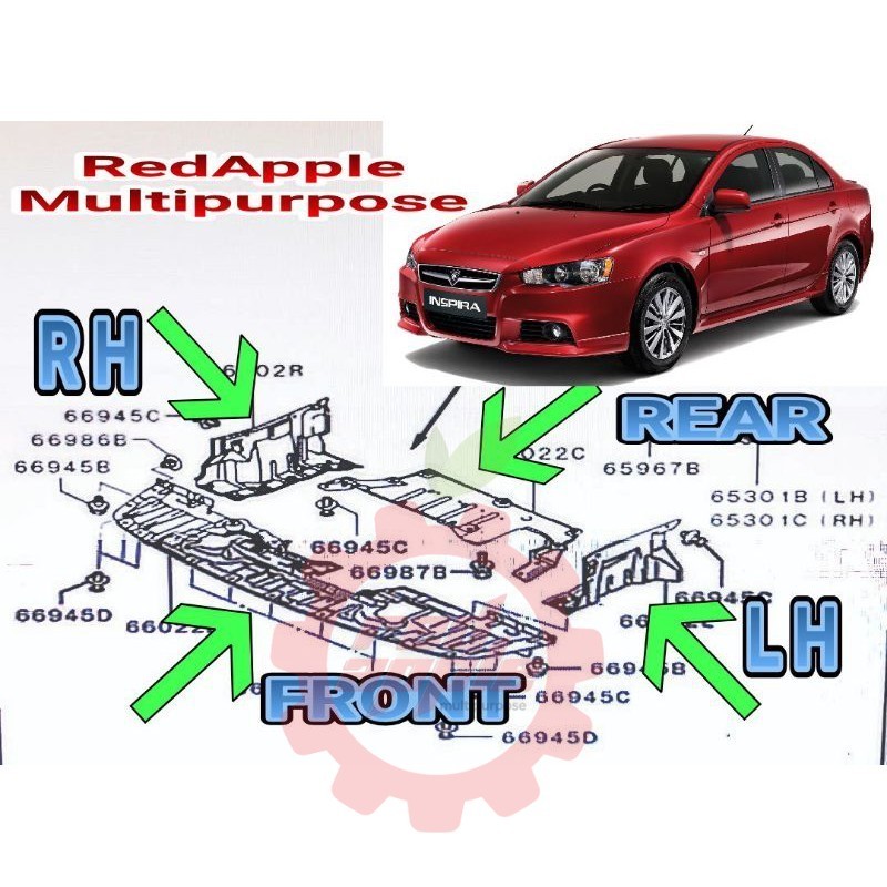 PROTON INSPIRA ENGINE UNDER COVER / BUMPER COVER | Shopee Malaysia