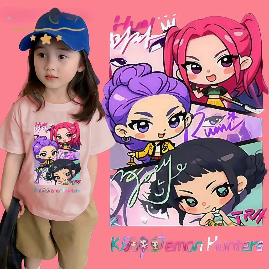 COD pakaian kanak-kanak comel Kpop anime Graffiti T-shirt 2025 baru ...