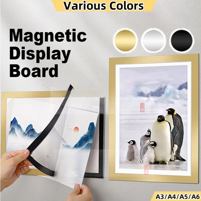 A3 A4 A5 A6 Magnetic Display Board Wall Stick Frame Photo Certificate ...