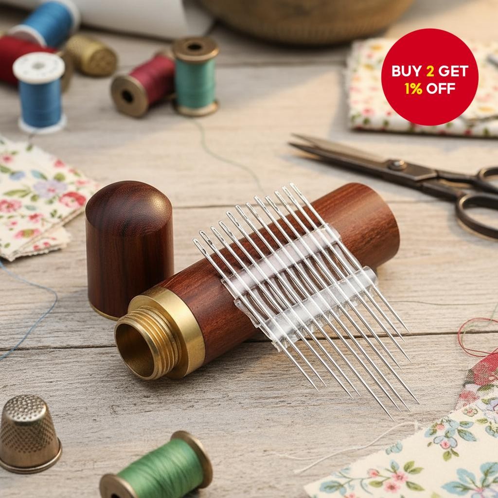 Needle-free Barrels with Wooden Needles for Home Sewing Boxes, Assorted ...