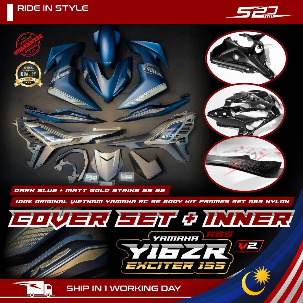 Cover Set ORI YAMAHA VIETNAM Y16 V2 ABS EXCITER 155 PNP RC SE Dark Blue ...