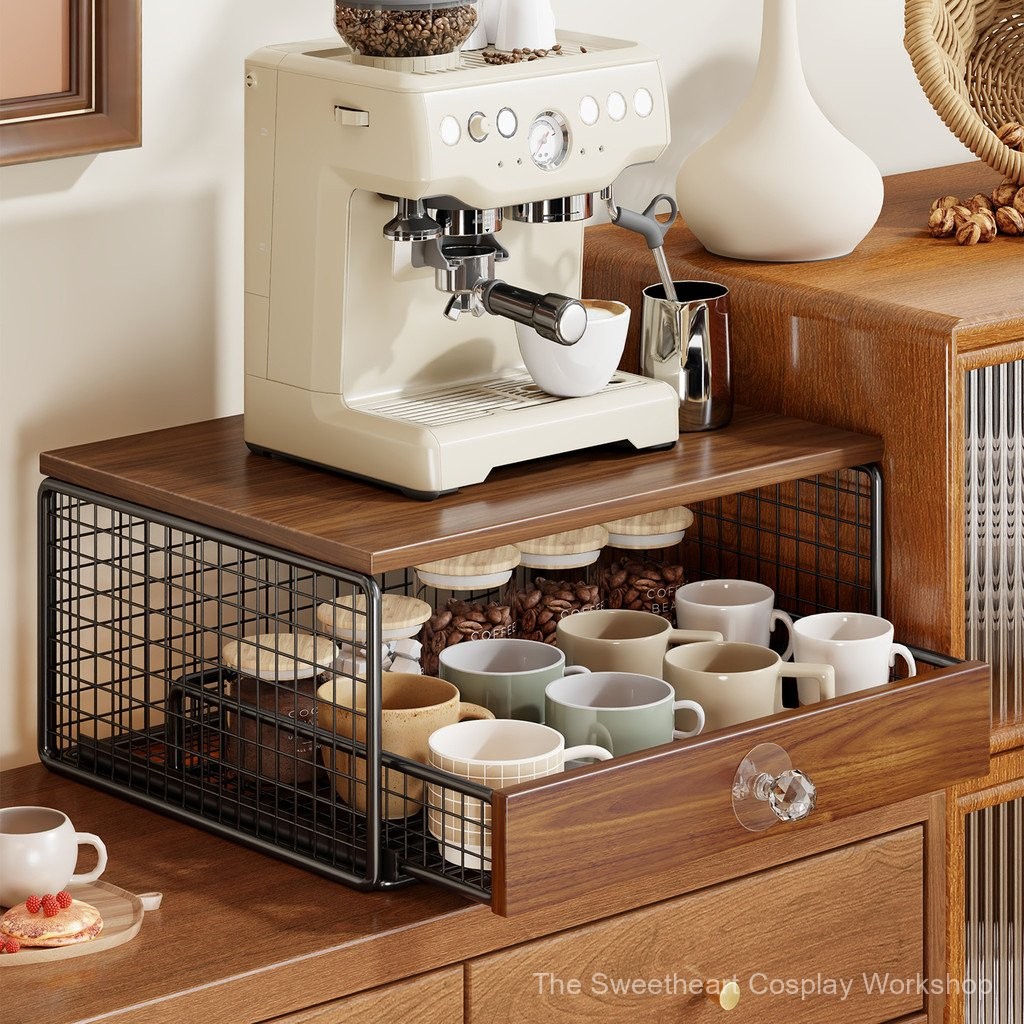 Coffee Machine Drawer Rack Dining Side Cabinet Bar Storage Box Tea Bag ...