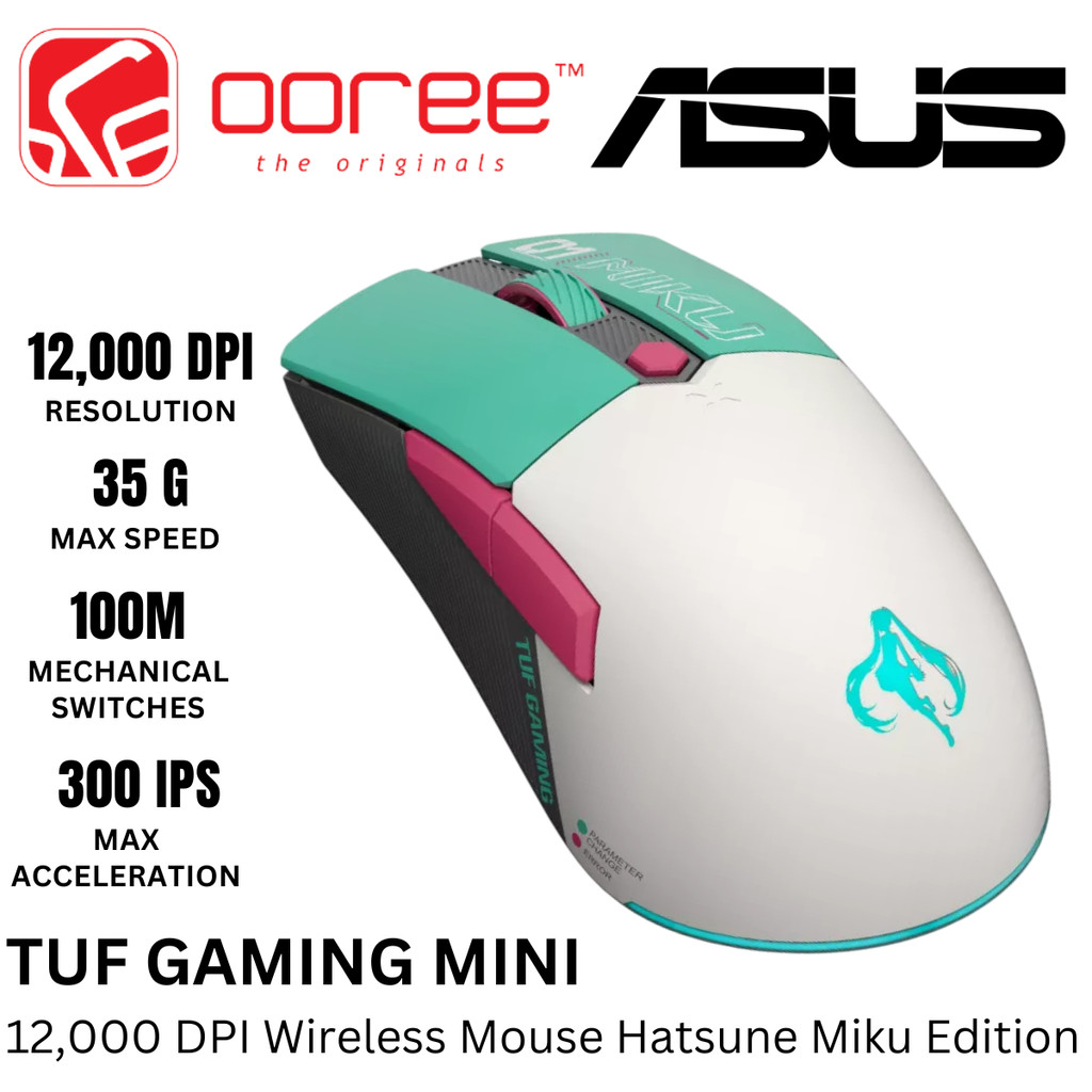 ASUS TUF GAMING MINI WIRELESS MOUSE HATSUNE MIKU EDITION P521 WITH 65G ...