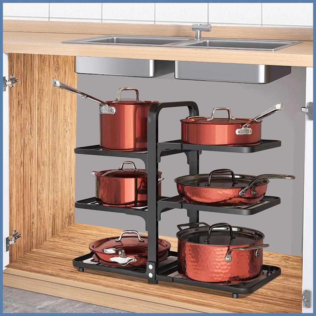 Kitchen Cabinet Organizer Shelf Dresser Countertop Storage Holder ...