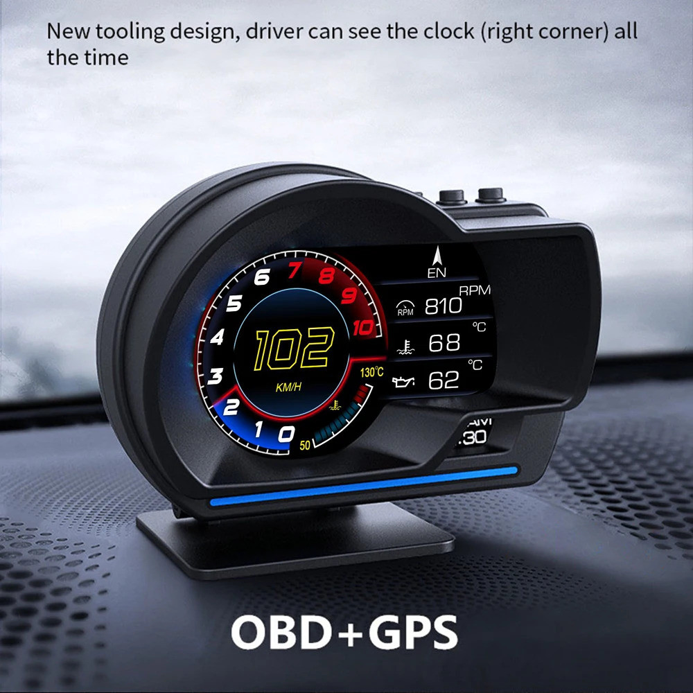 Paparan Kepala Atas Kereta Hud Kereta Pintar Suhu Air & Minyak Tolok ...