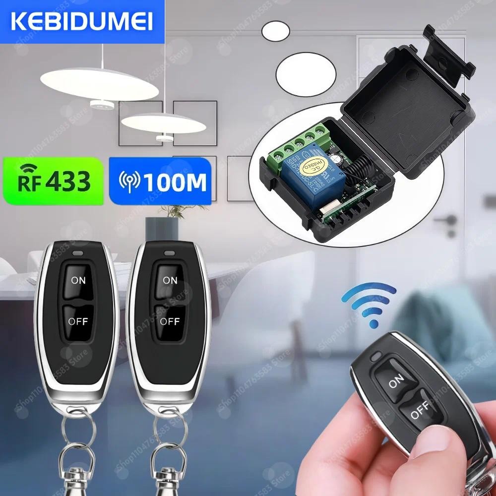 Universal 433MHz Wireless Remote Control Switch DC 12V 10A 1CH Relay ...