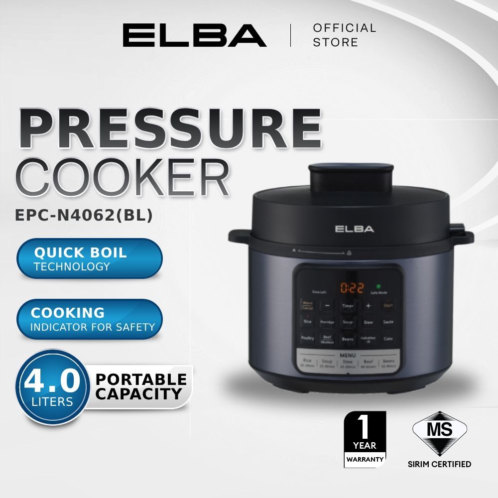 ELBA Electric Pressure Cooker EPC-N4062(BL) - Various Cooking Function ...