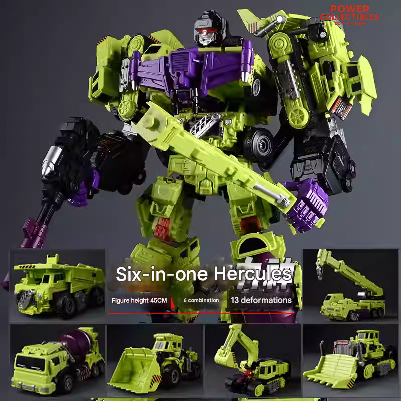 Six-in-One Hercules Transforming Robot - 45CM Construction Vehicle to ...