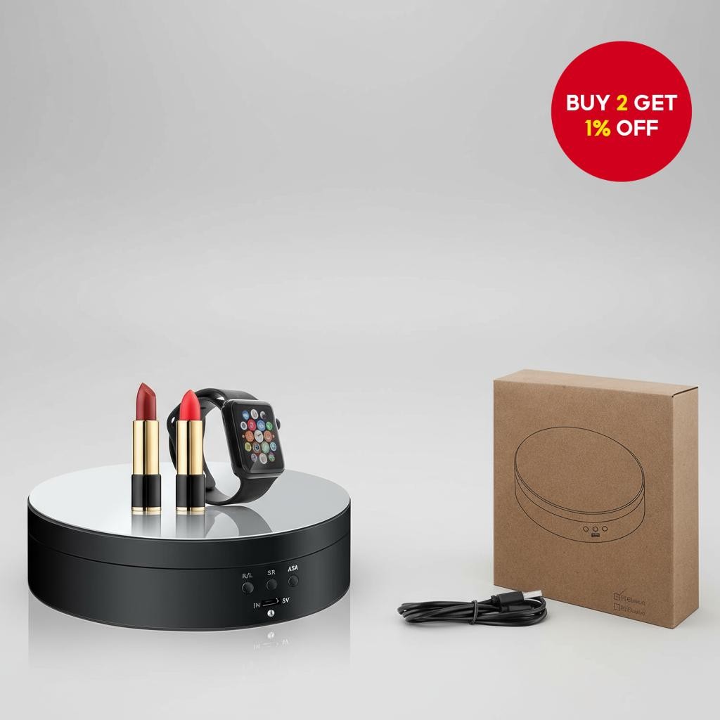 USB Powered 360° Rotating Stand with 3 Speeds for Product Photography ...