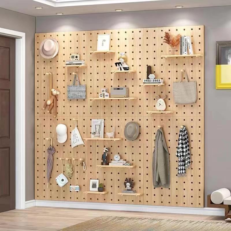 Eco-friendly Odorless Solid Wood Pegboard Customized Storage Rack Multi ...