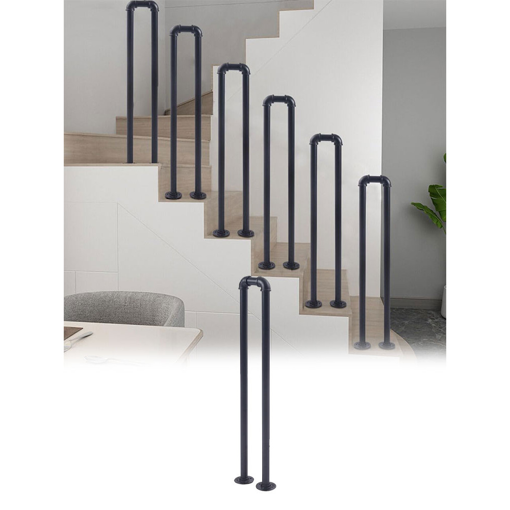 【Fast delivery】 Stair railing black American industrial style iron 85cm ...