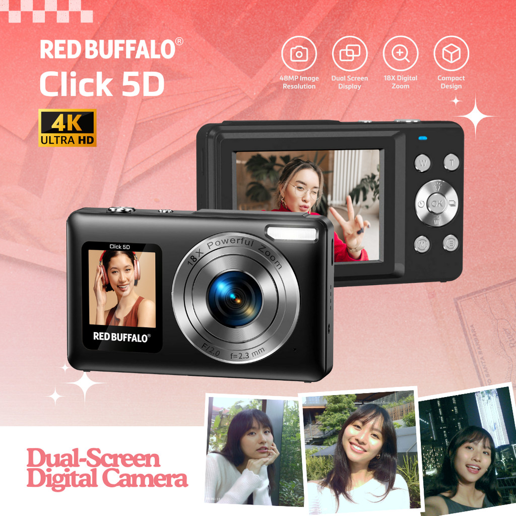 RED BUFFALO CLICK 5D DUAL-SCREEN DIGITAL CAMERA 18X DIGITAL ZOOM ...