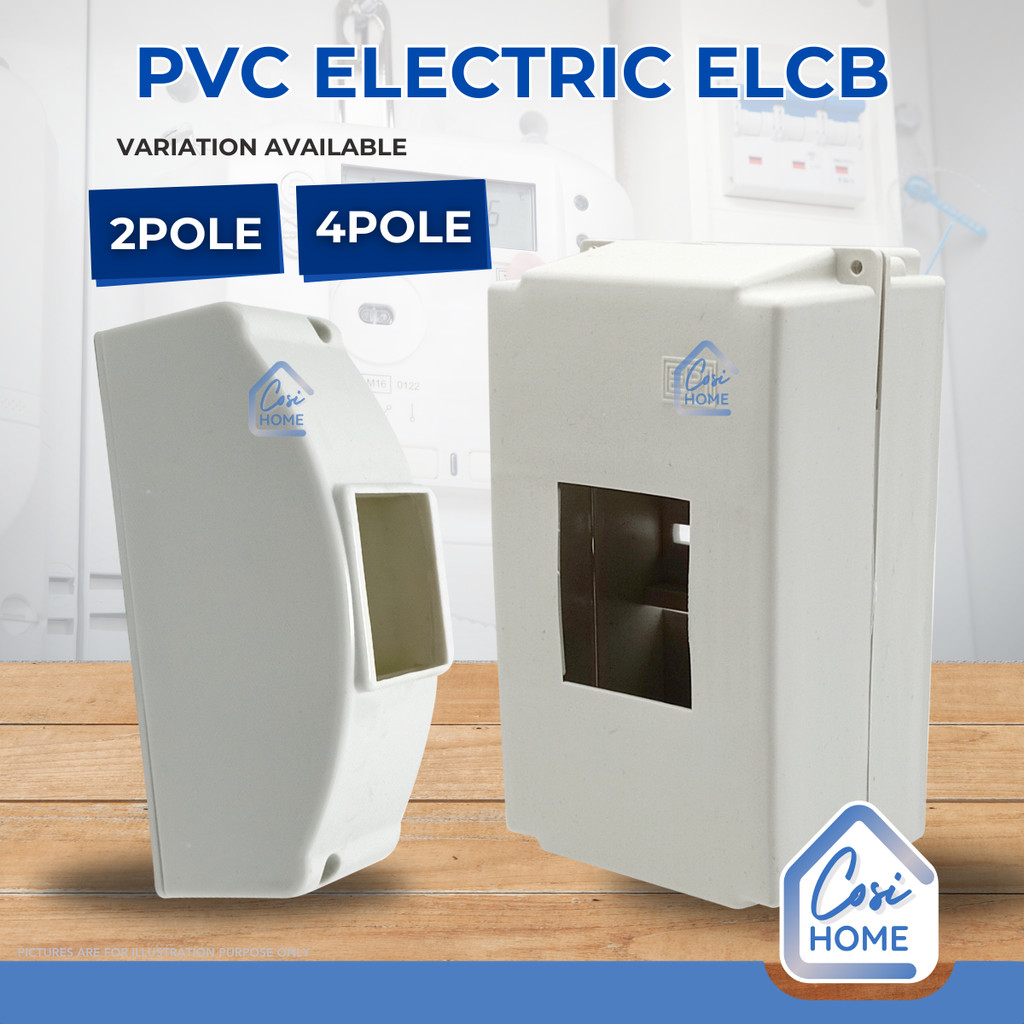 [BOX ONLY] Kotak ELCB PVC Elektrik Cover 2 Pole / 4 Pole ELCB Box MCB ...