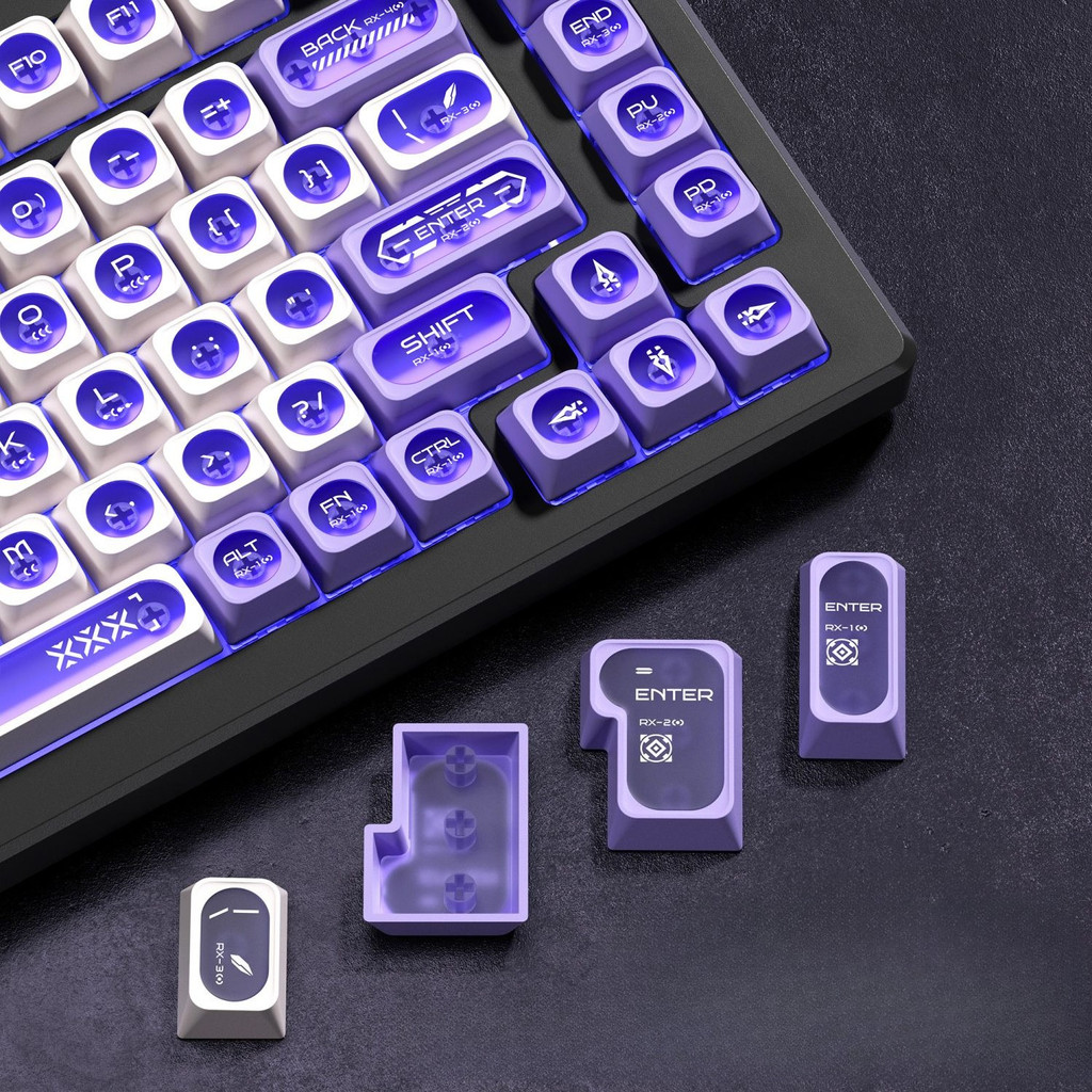 XVX Keycaps Chrysoberyl 130 Keys PC+PBT MAX Profile Wooting Aula F75 ...