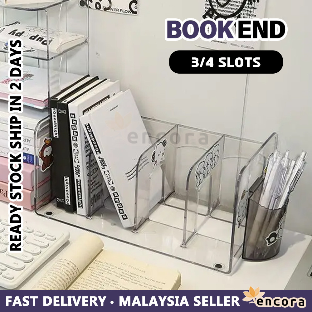 Encora Rak Buku Akrilik Meja Transparent Desktop Book Shelf Partition ...