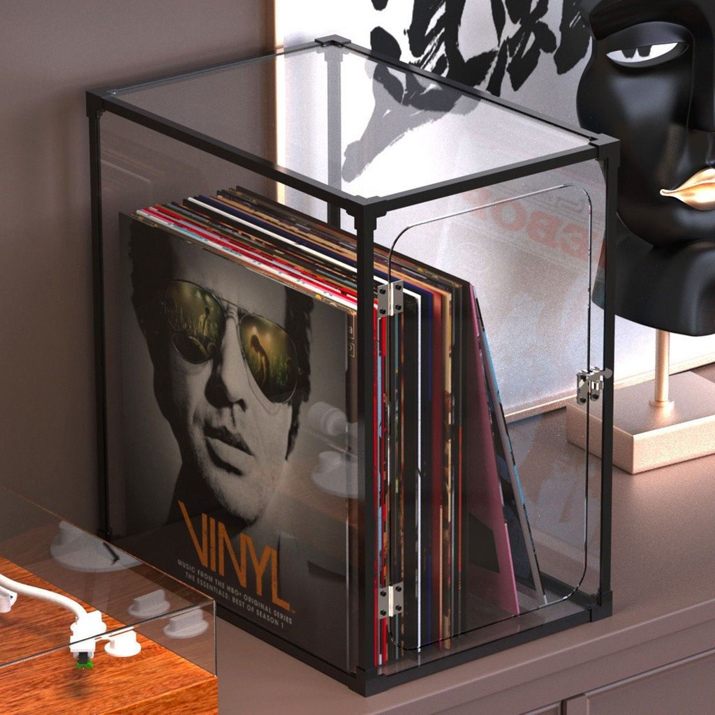 Black vinyl record storage rack storage box album display rack ...