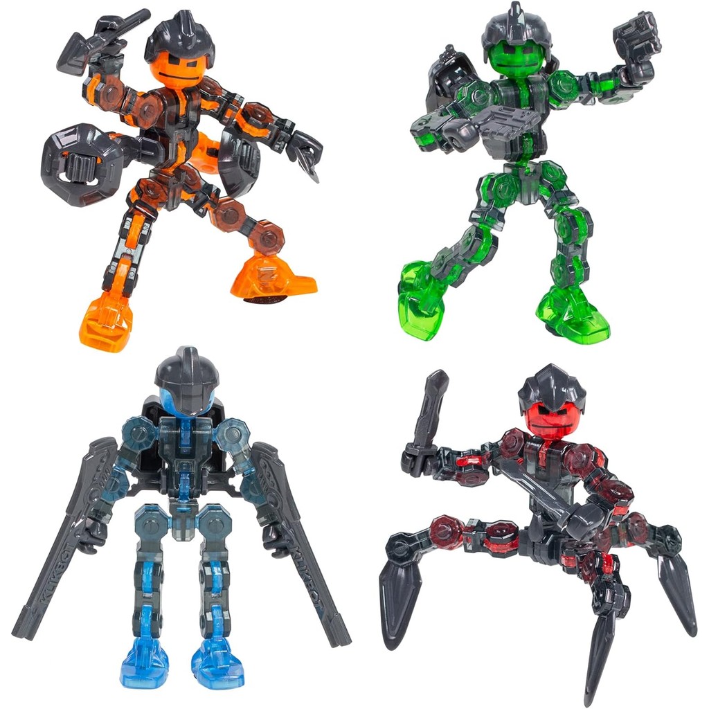 Zing Klikbot, Complete Set of 4 Poseable Action Figures with Weapons ...