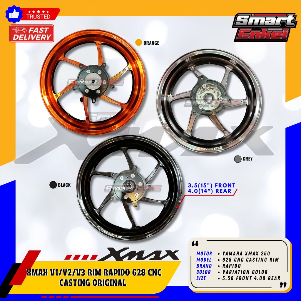 XMAX V1/V2/V3 RIM RAPIDO 628 CNC CASTING ORIGINAL | Shopee Malaysia