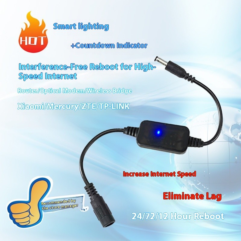 Router Automatic Restart Line Light Control Timing Restarter Light Cat ...